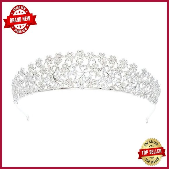 Copper Cubic Zirconia Wedding Tiara Crown Hair Accessory S16438 main image 4